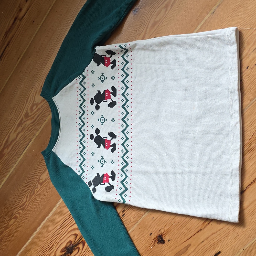Disney Kids Long Sleeve Tee - Green and White